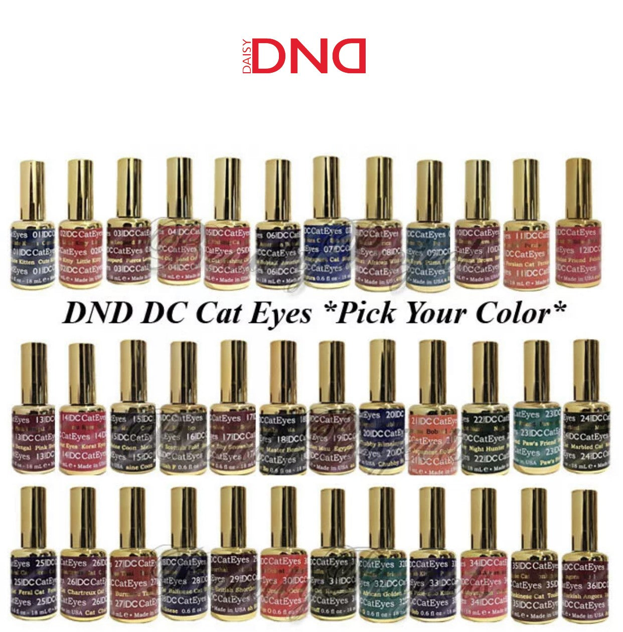 DND DC Cat Eyes Gel #01 - #36