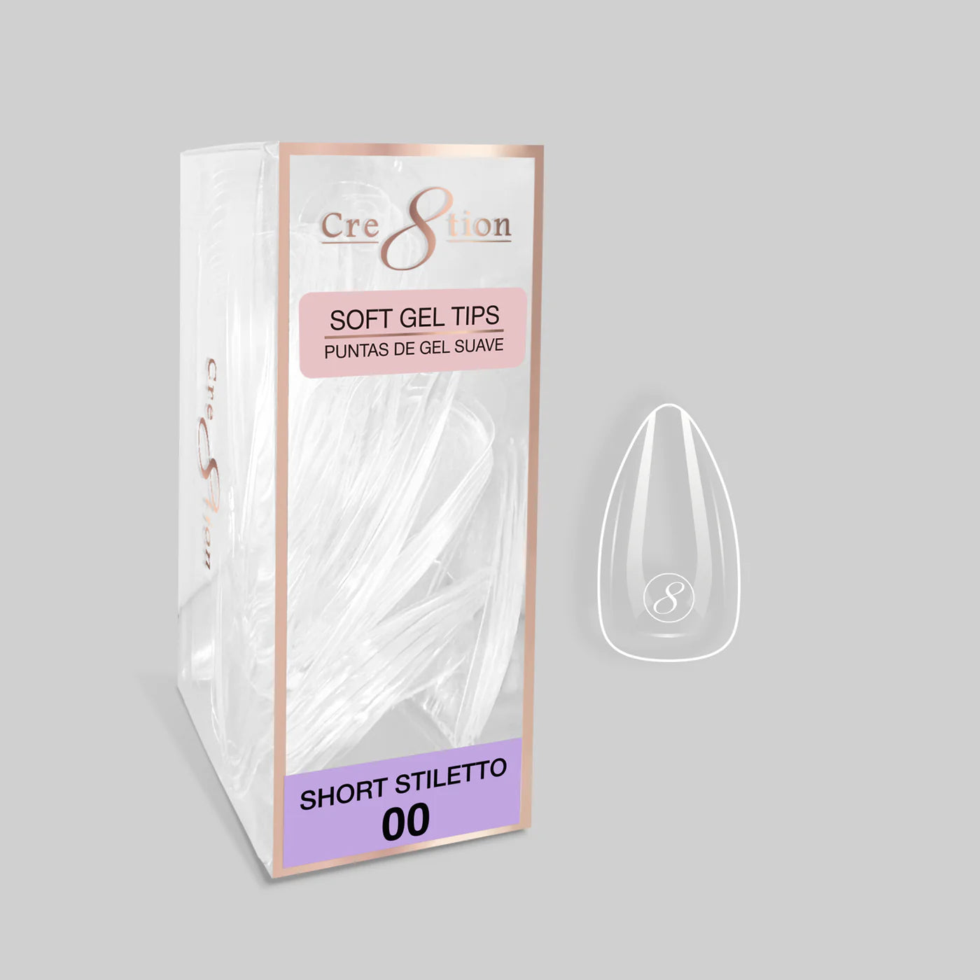 Cre8tion Soft Gel Tips - STILETTO Refill Tip (100pcs/box)