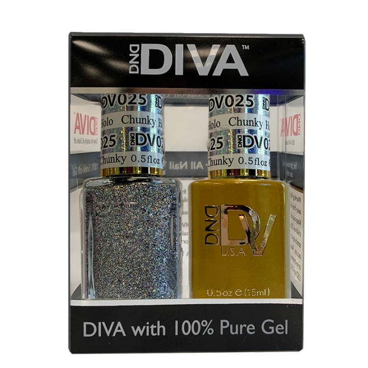 DND Gel & Polish Diva Duo - 025 Chunky Holo