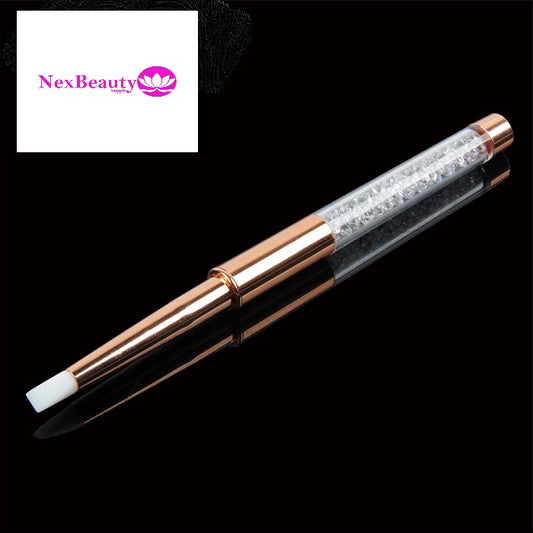 Silicone Brush Rose Gold Handle - Nex Beauty Supply